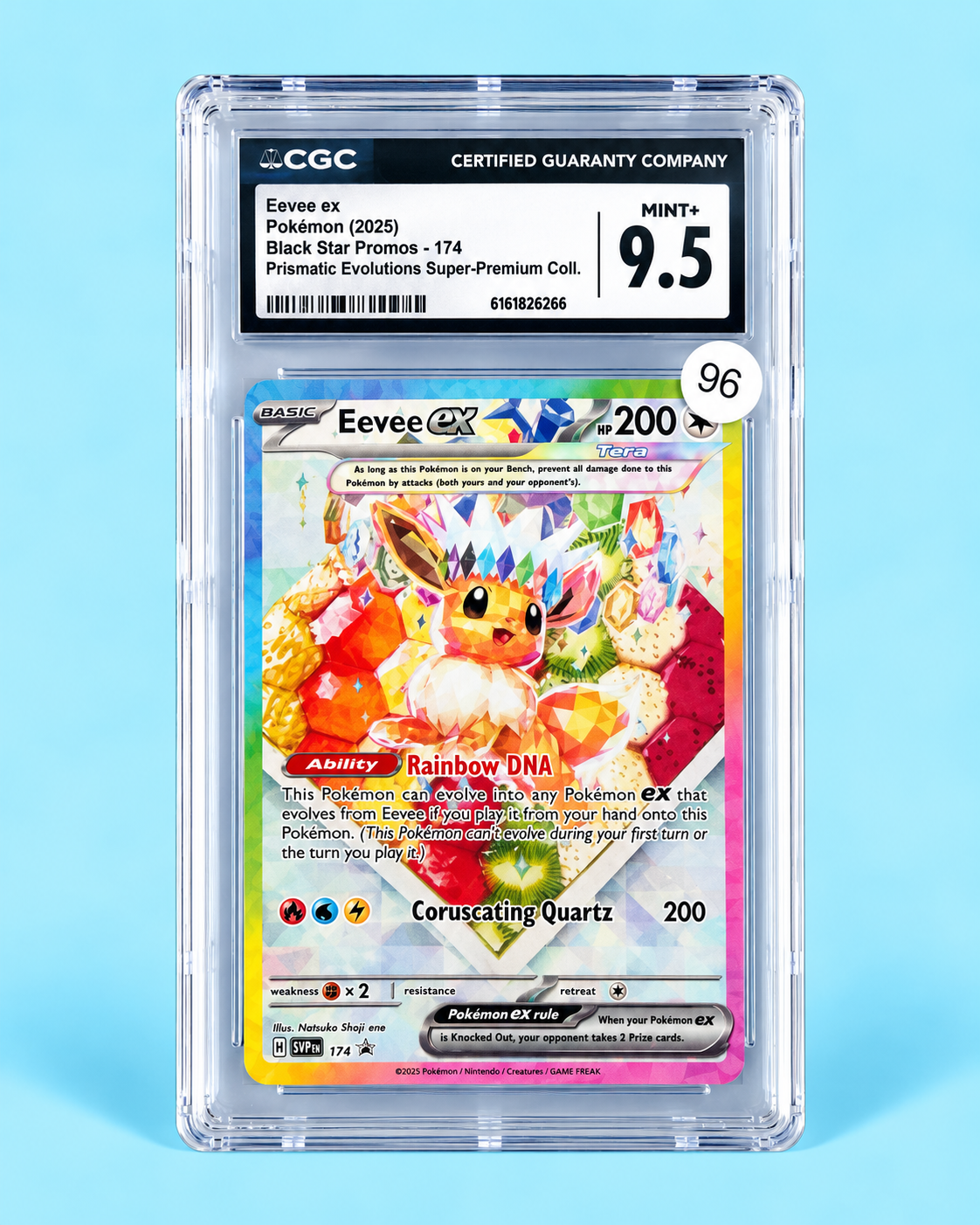 2025 Pokémon Eevee ex #174 Prismatic Evolutions Super-Premium Collection Promo – CGC 9.5 Mint+