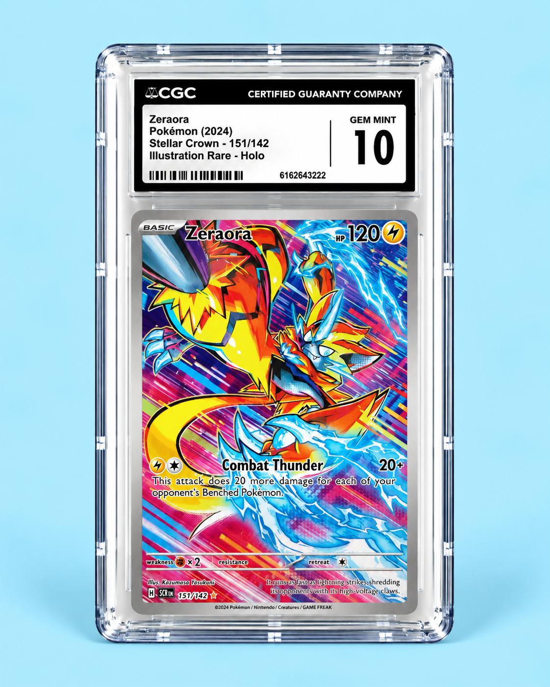 Zeraora 151/142 – Stellar Crown Illustration Rare Holo – CGC Gem Mint 10