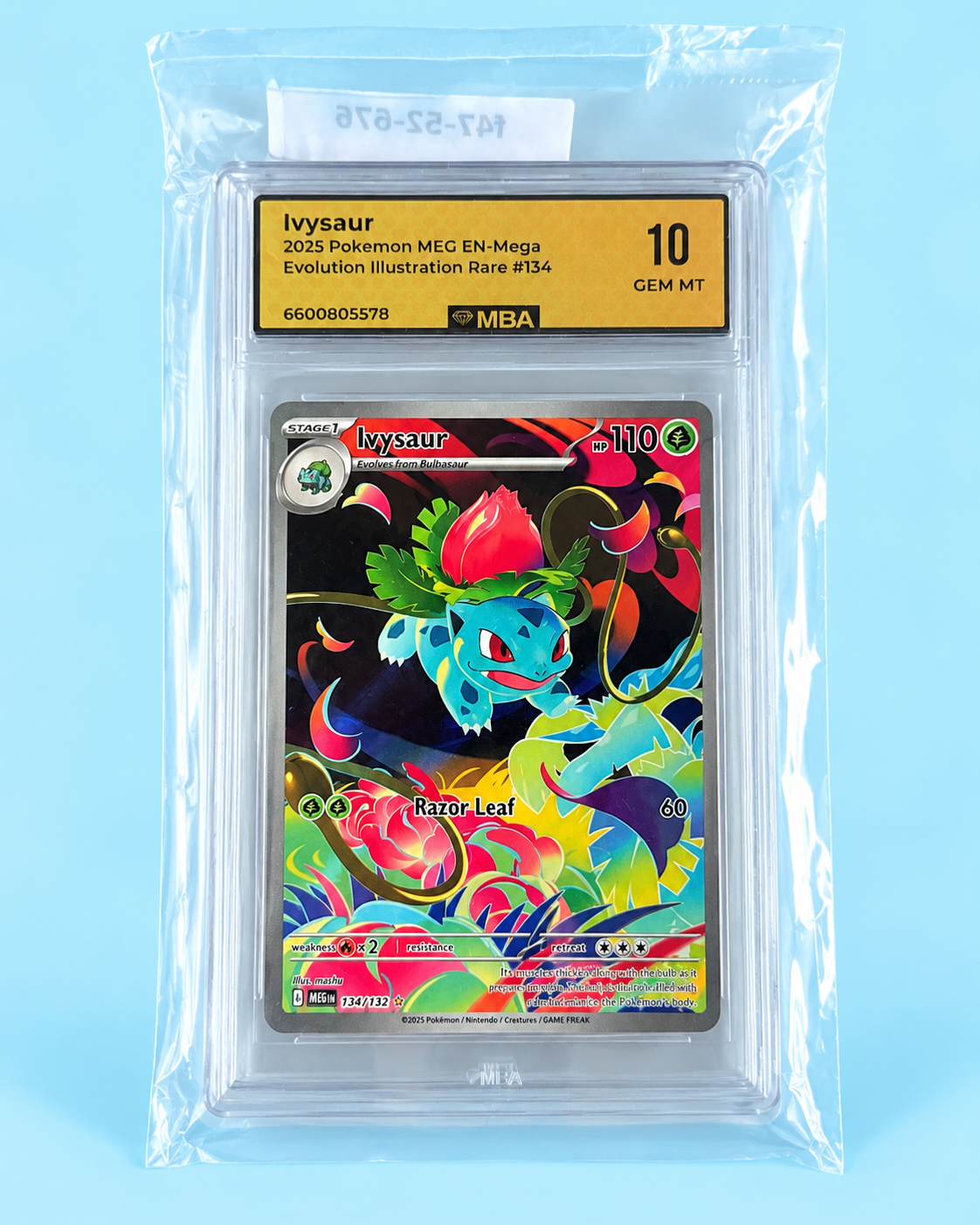 Ivysaur 134/132 – Mega Evolution Illustration Rare – MBA Gem Mint 10