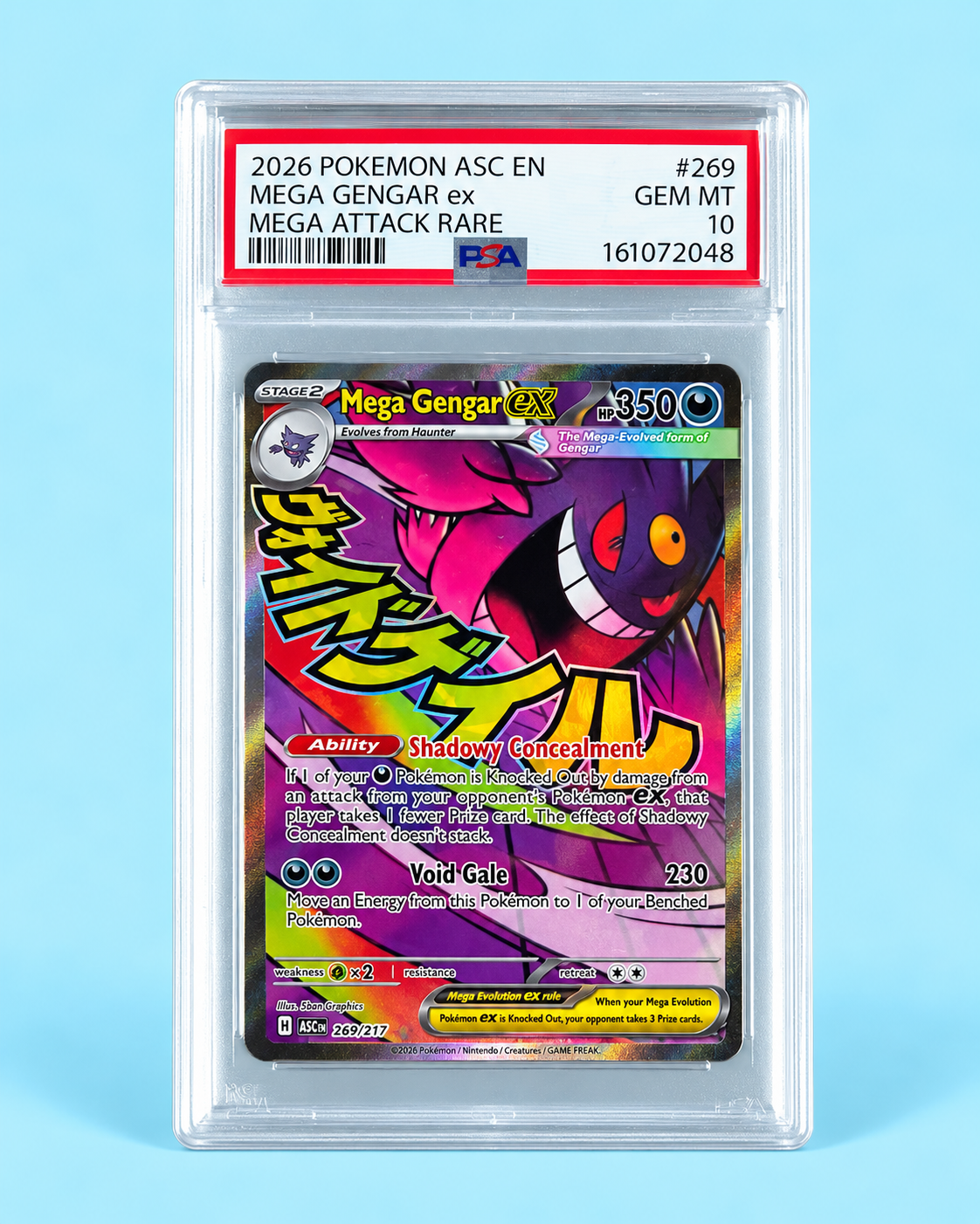 2026 Pokémon Ascended Heroes Mega Gengar ex #269 Mega Attack Rare – PSA 10 Gem Mint