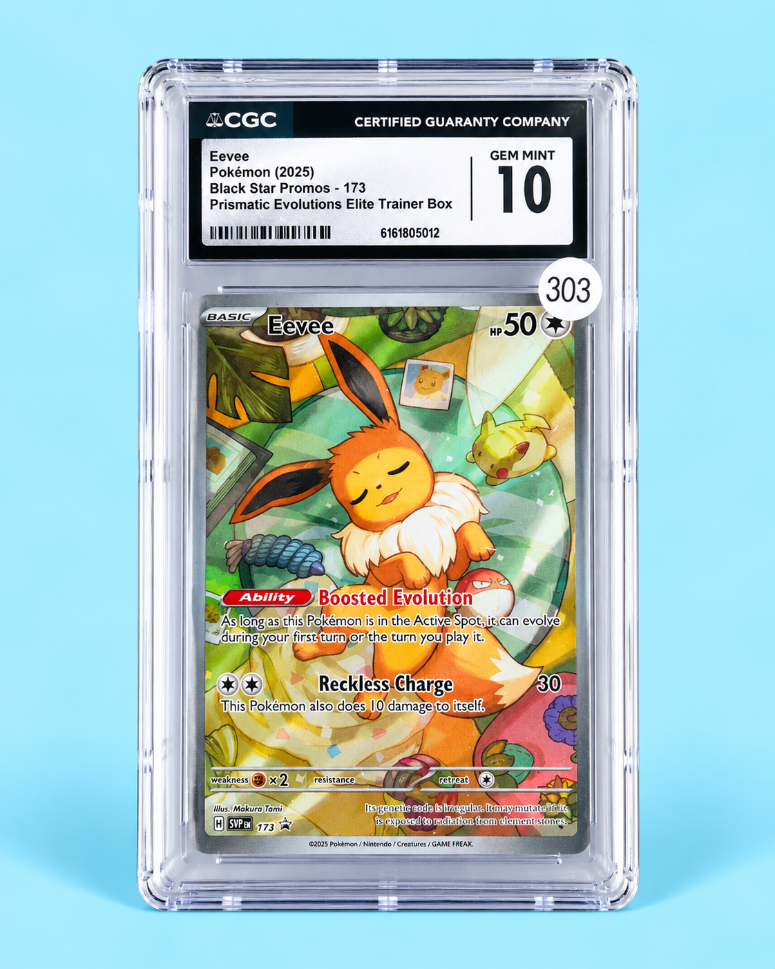 2025 Pokémon Eevee #173 Prismatic Evolutions ETB Black Star Promo – CGC 10 Gem Mint