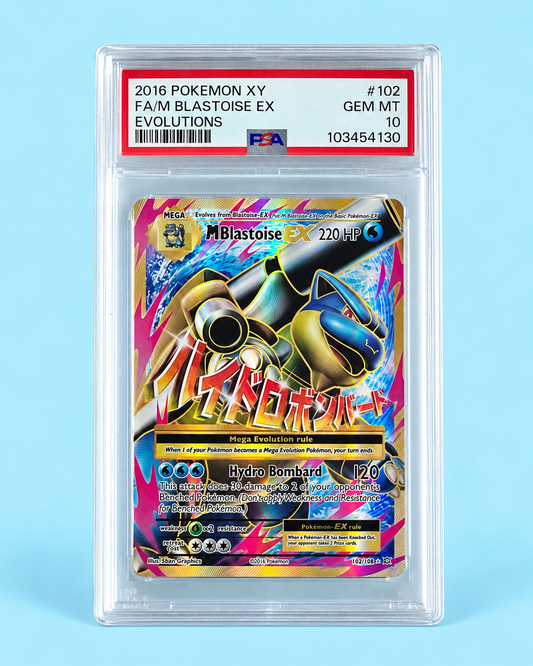 2016 Pokémon Evolutions M Blastoise EX #102 Full Art – PSA 10 Gem Mint