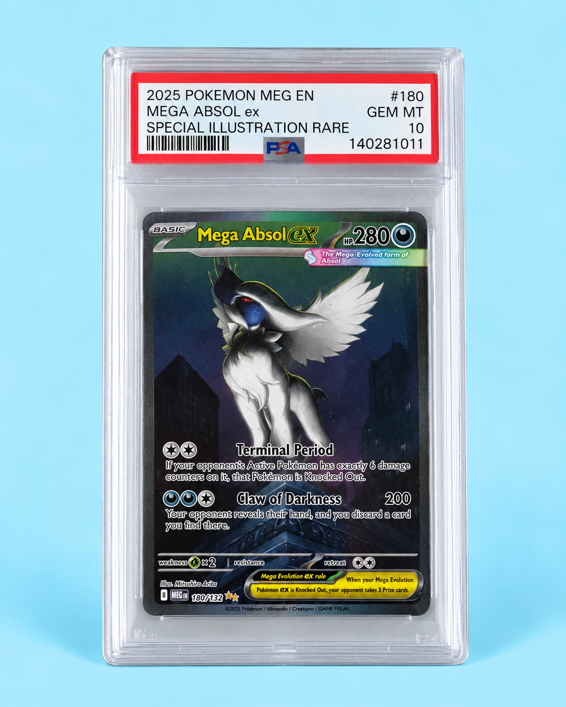 2025 Pokémon Mega Absol ex #180 Special Illustration Rare – PSA 10 Gem Mint